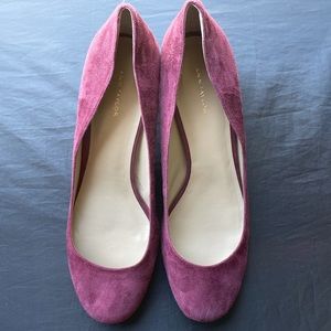 New Ann Taylor LOFT suede metal heel pump